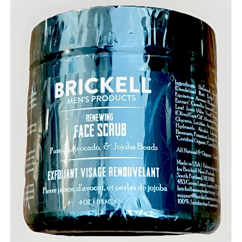 Brickell Renewing Face‎ Scrub for Men Natural 4 fl oz Organic Deep Exfoliating